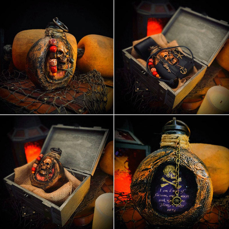 Skull Pirate Rum Bottle made of Resin | Bowlift