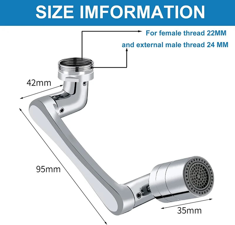 BowLift | Universal 1080° Swiveling Robot Arm Swivel Extension Faucet Aerator