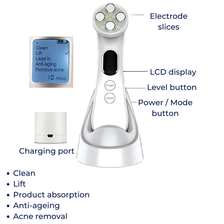 GlowBeam | LED Facial Wand – Anti-Ageing Light Therapy – Lightweight Design – Home Skincare for All Skin Types Bowlift