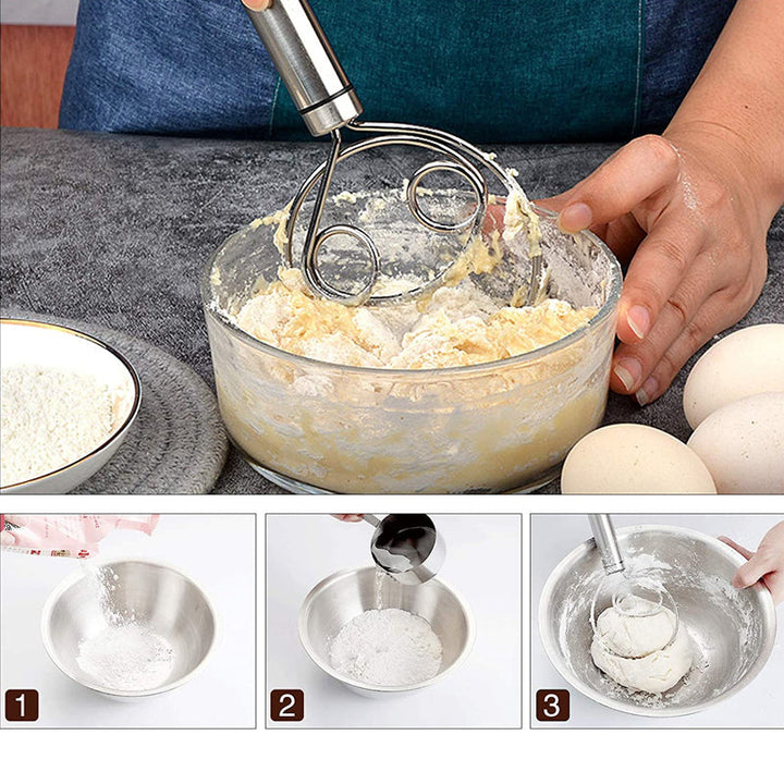 Stainless Steel Magic Dough Whisk Bread Whisk | Bowlift
