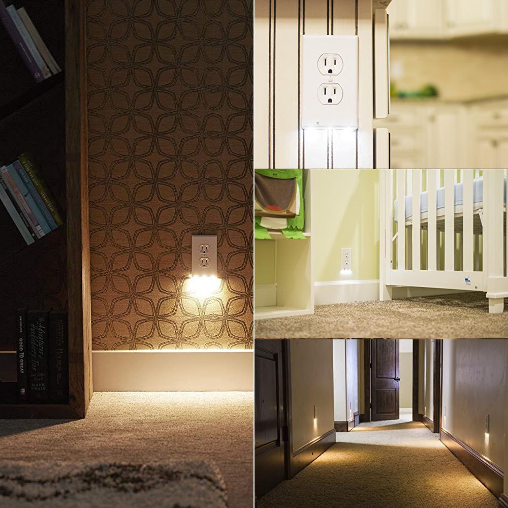BowLift | Outlet wall plate with LED night lights
