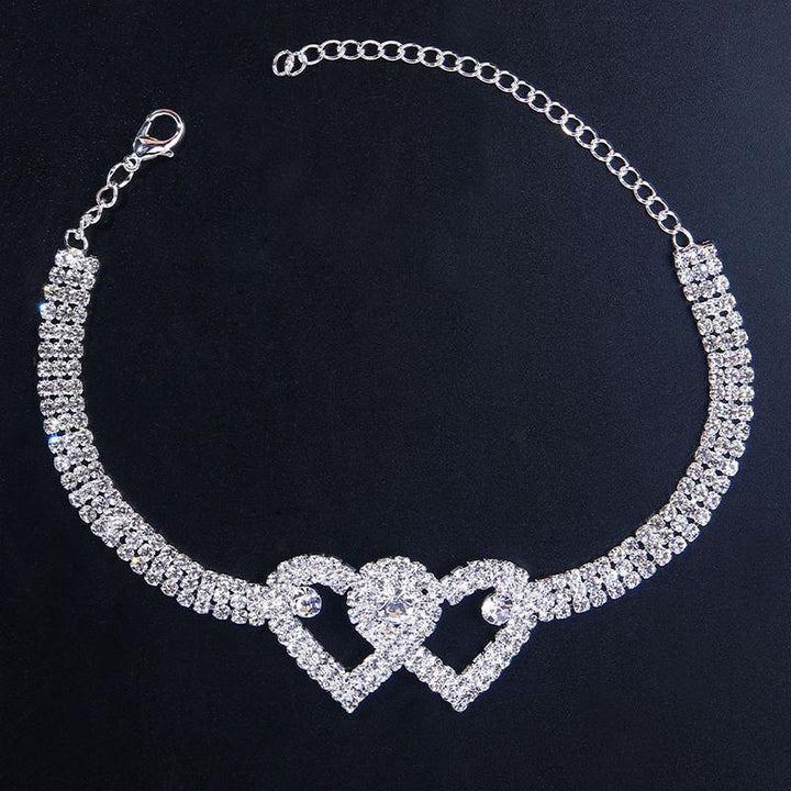 BowLift | Fashion Rhinestone Double Heart Anklet