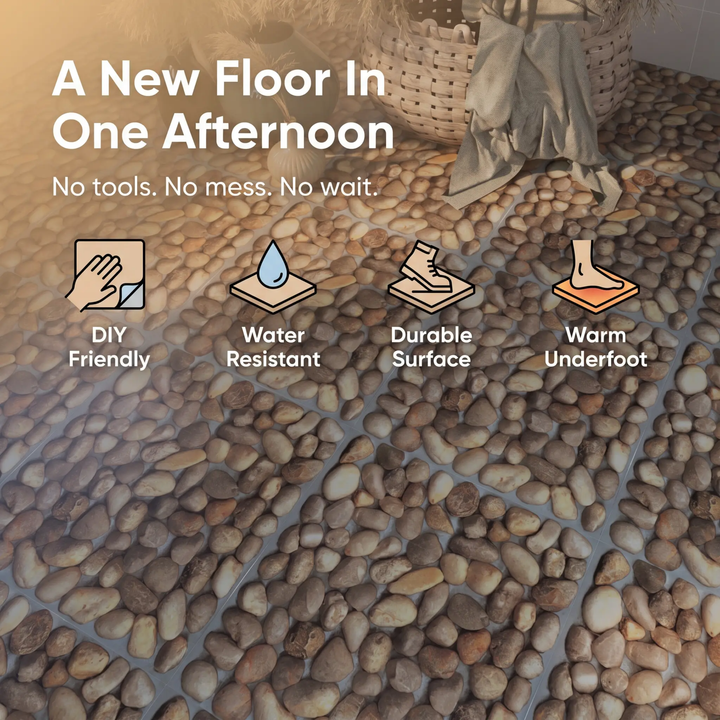 BowLift | Peel and Stick PVC Flooring Matt Vinyl Flooring with Stone Look