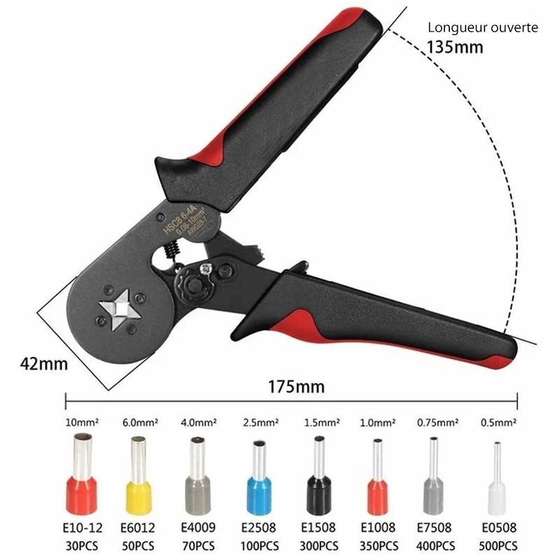 End sleeves crimping tool set with cable lugs | Bowlift