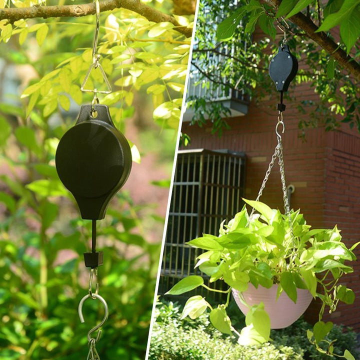 BowLift | Retractable Hook, Plant Pulley for Garden Pots and Bird Feeders