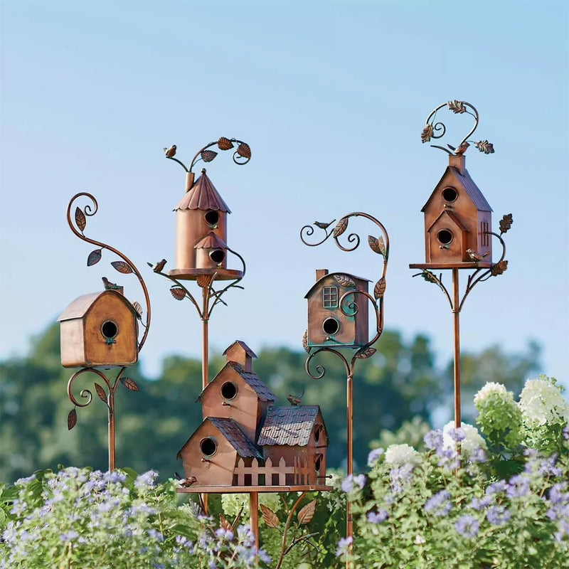 Birdhouse Garden Stakes | Bowlift