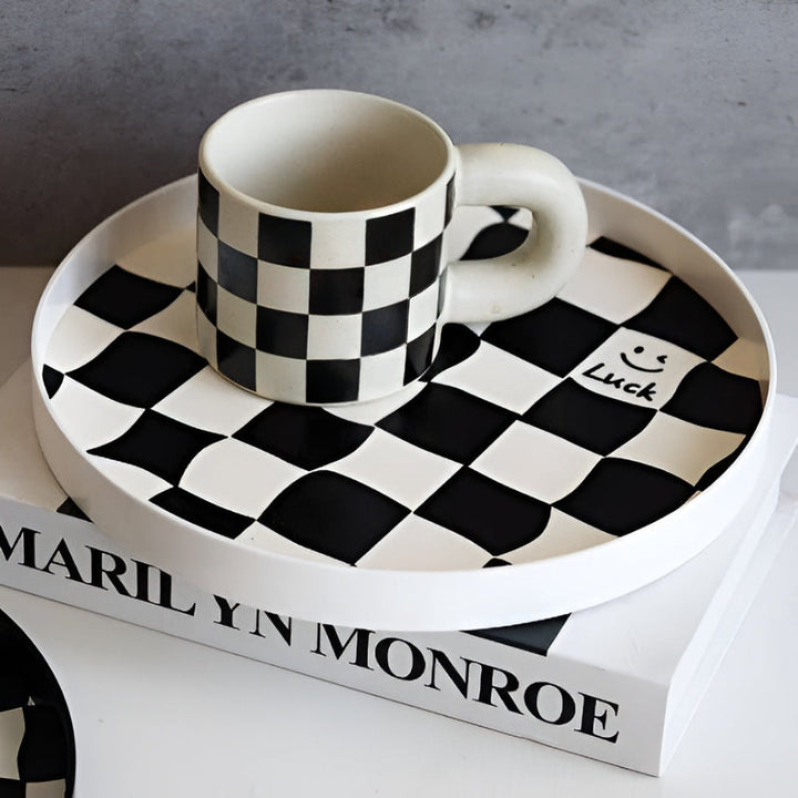 BowLift | Round Checkerboard Storage Tray