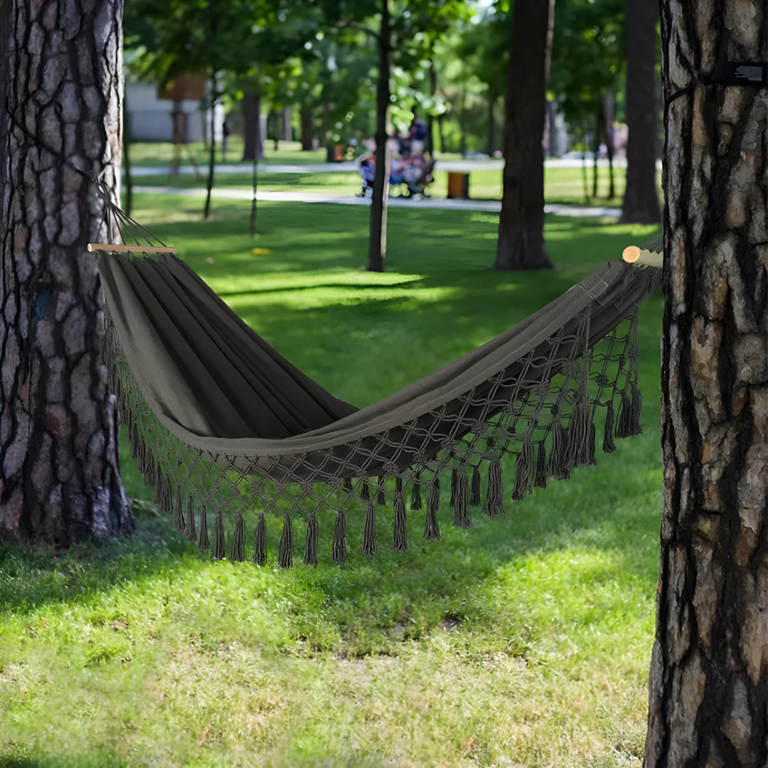 BowLift | Velri Premium Hammock with Wooden Spreader Bars – Indoor & Outdoor Comfort