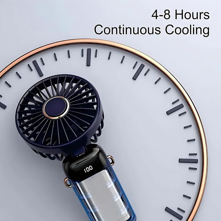 Rechargeable Handheld Mini Fan | 5-Speed, 90-Degree Adjustable & Quiet for Office, Home & Outdoor Use | Bowlift