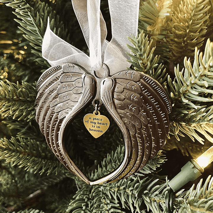 Christmas Tree Memorial Ornaments Angel Wings Bell Pendant Hanging Decoration | Bowlift