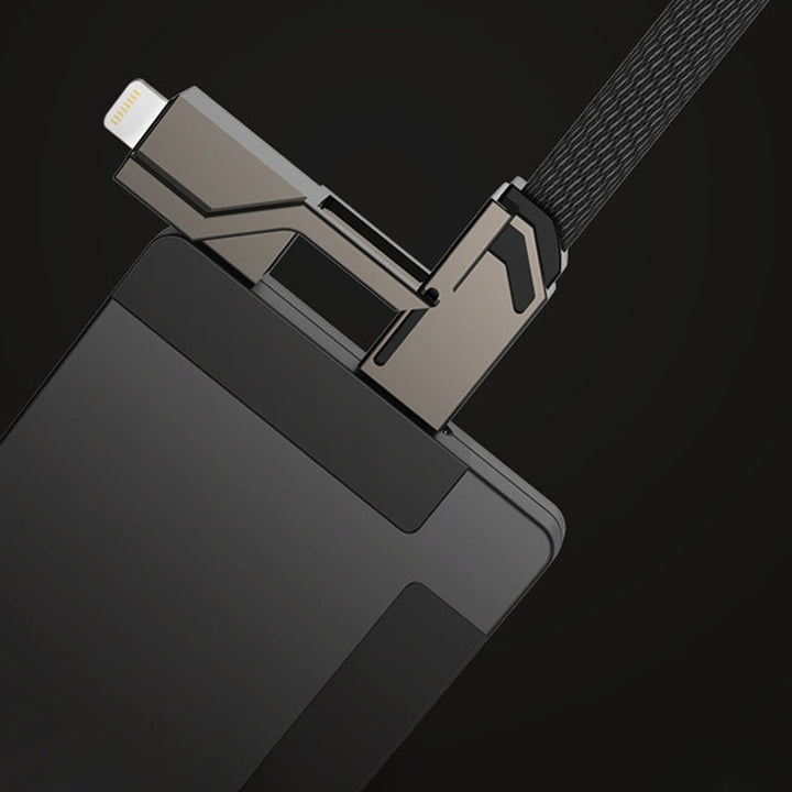 BowLift | 4-in-1 Flat Braided Anti-tangle Charger Cable with Velcro