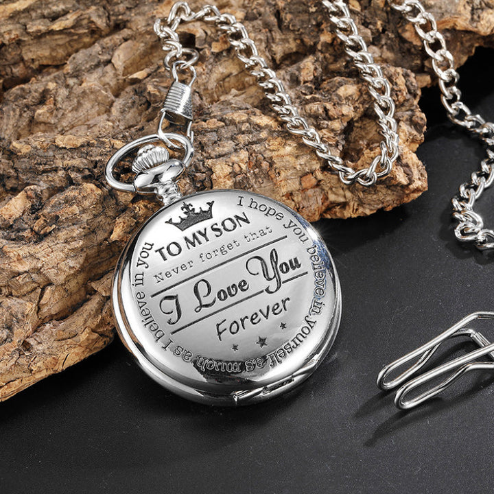 BowLift | To My Son Quartz Pocket Chain Watch