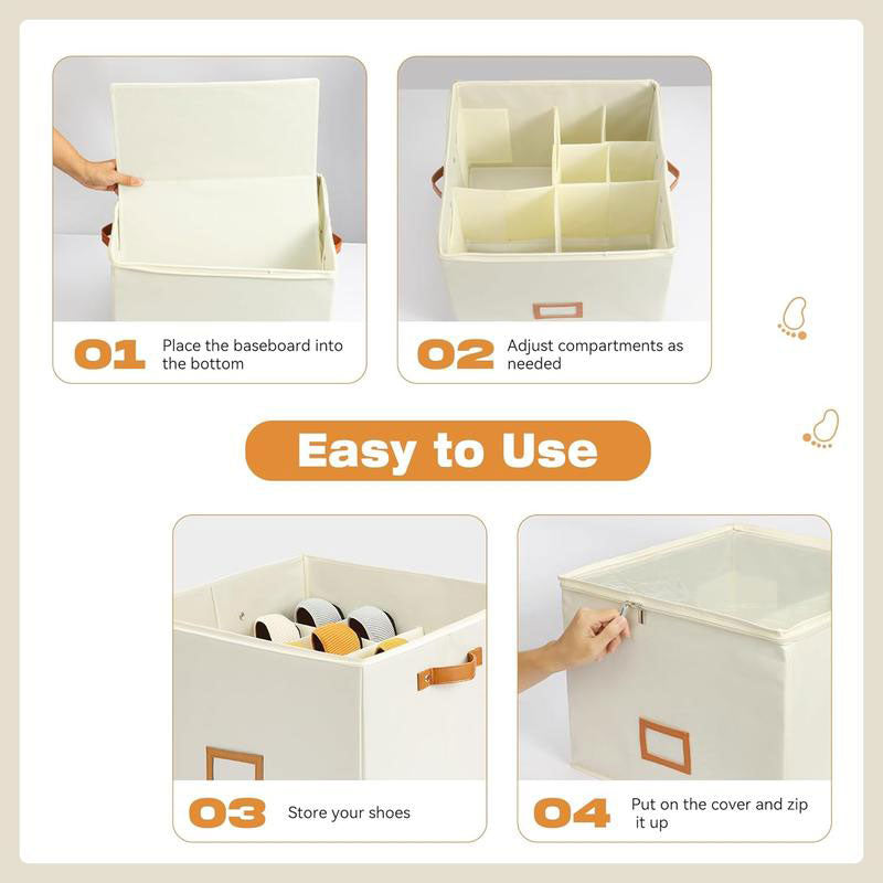 BowLift | Collapsible Shoe Organizer Box with Transparent Cover