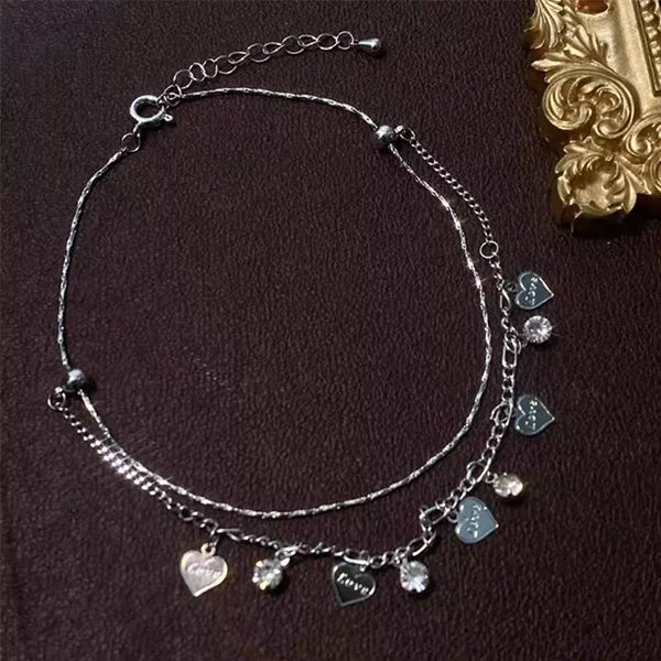 BowLift | Crystal Encrusted Anklet with Diamond Fringes