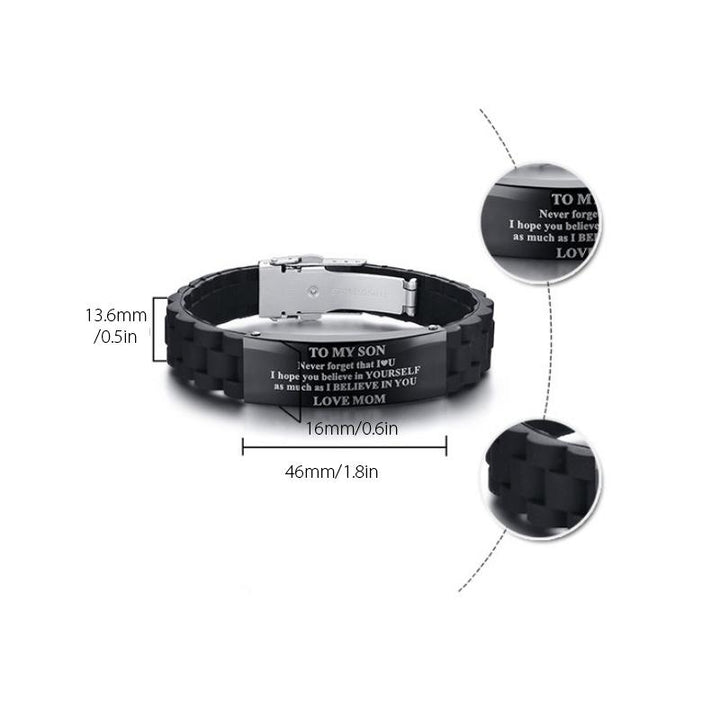 BowLift | Silicone bracelet with stainless steel plate