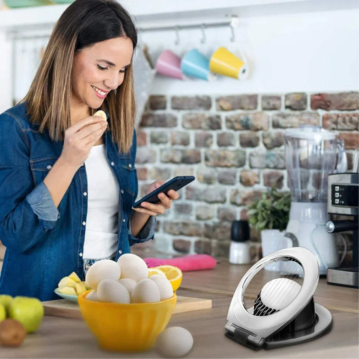 BowLift | Stainless Steel Egg Slicer – 3-in-1 Cutting Options for Effortless Preparation!