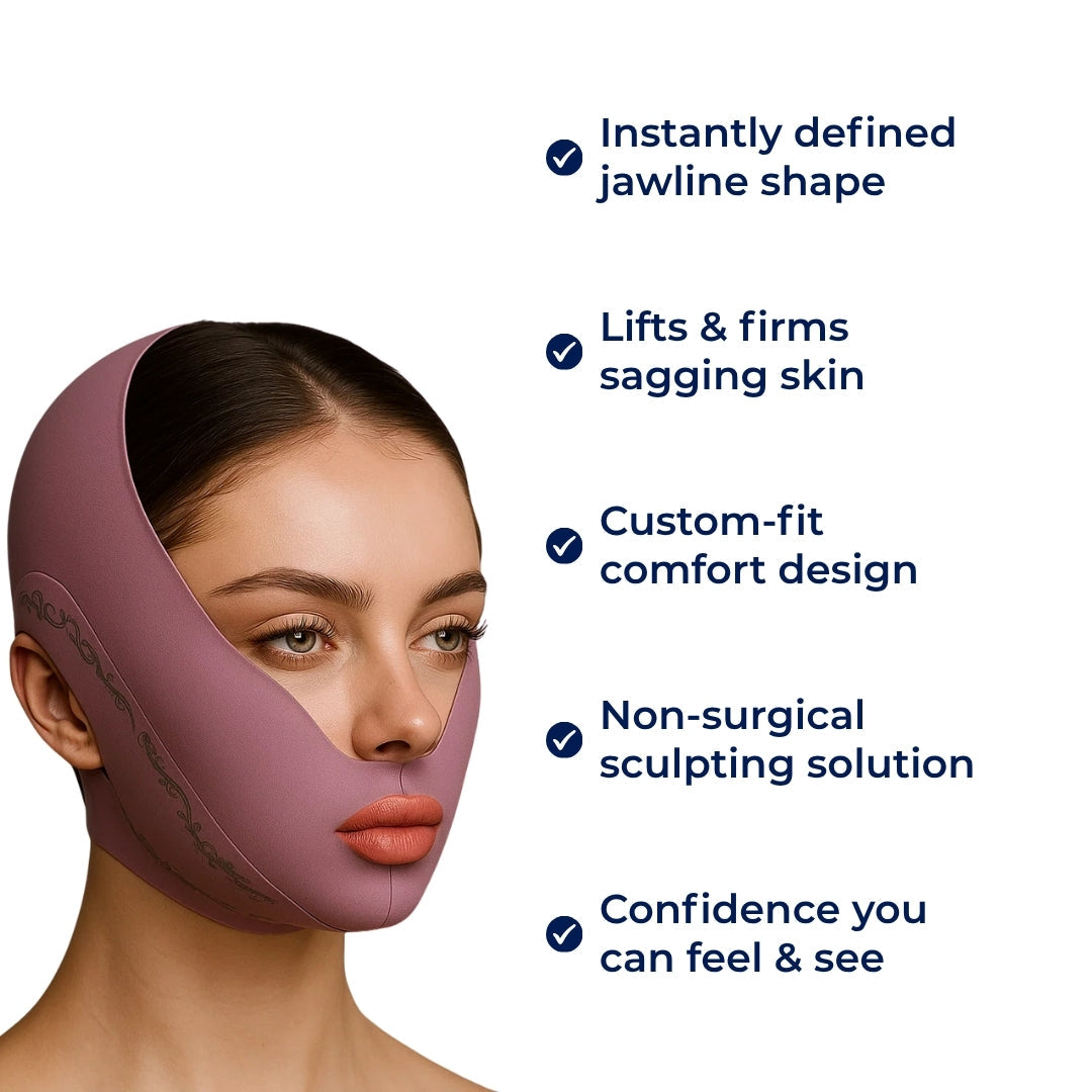 Jawline Sculpting – Breathable Stretch Fabric – Lifts Sagging Skin – Firms and Defines V-Line Face Bowlift