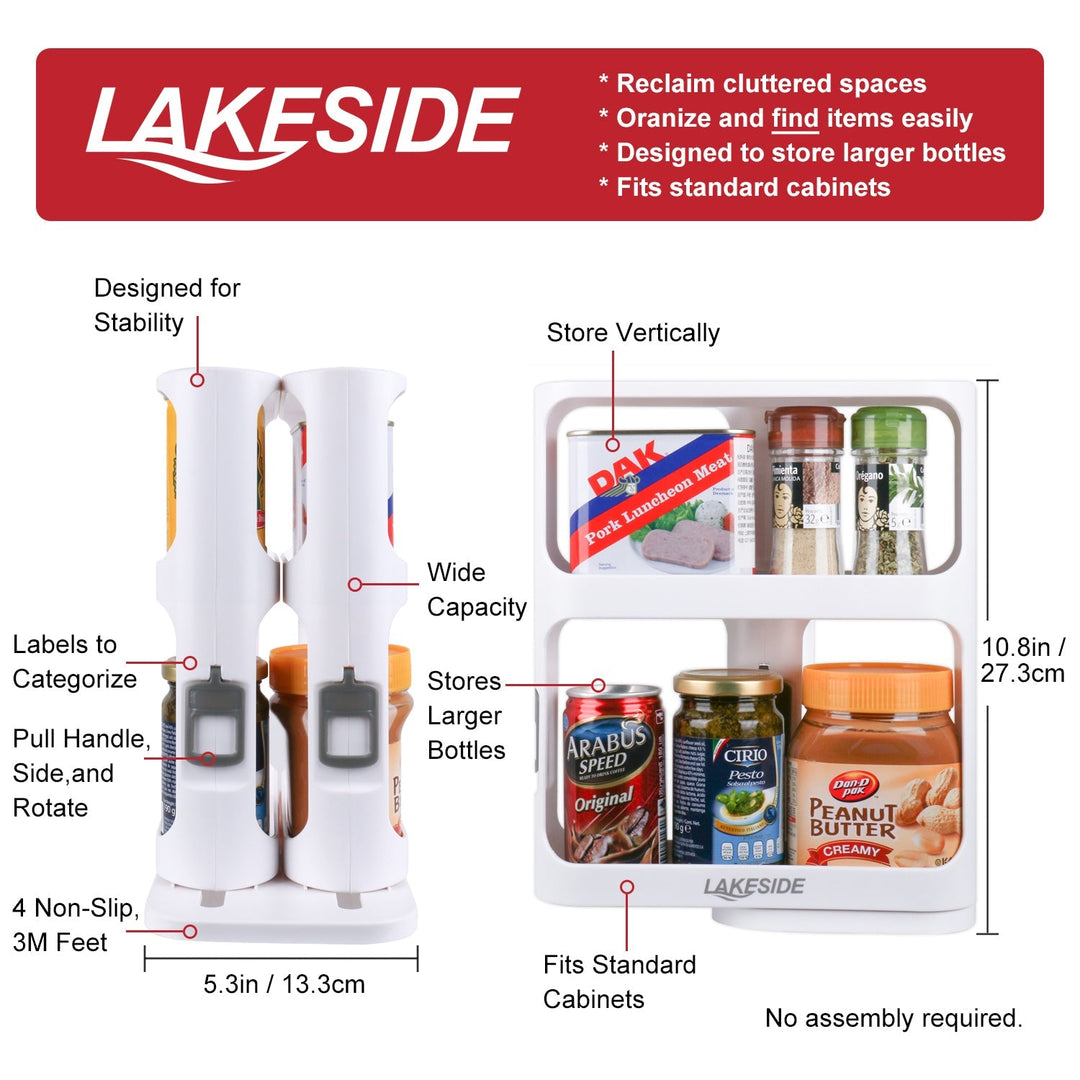 BowLift | LAKESIDE™ Rotating Spice Rack Organizer