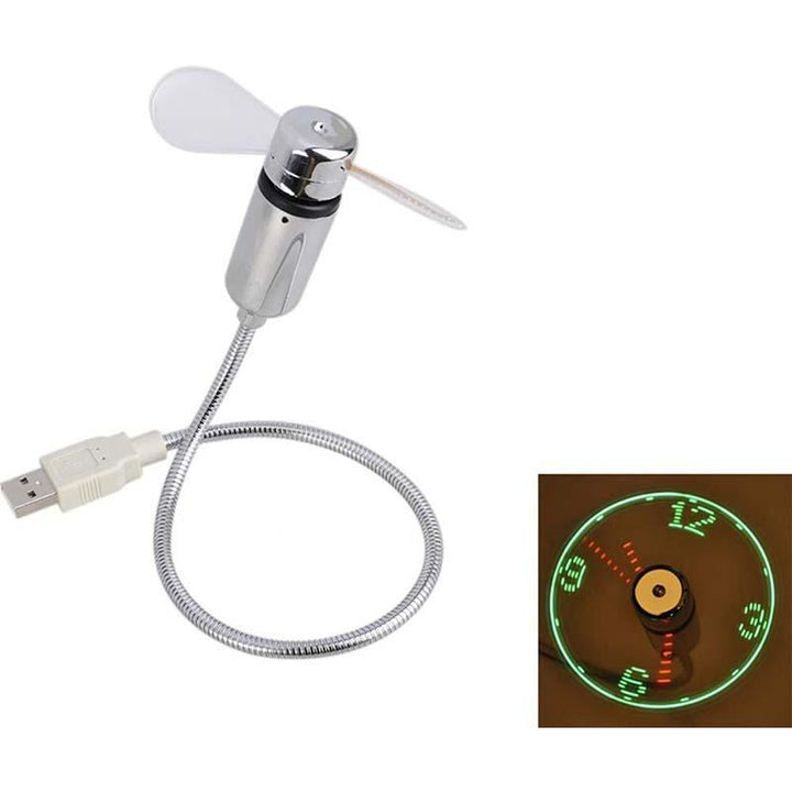 USB Fan with LED Clock Lighting | Bowlift