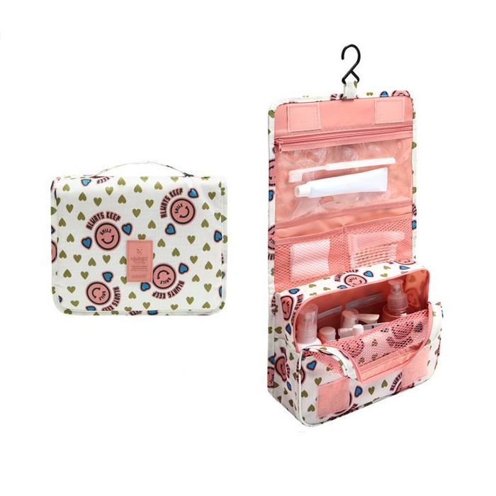 BowLift | TravelEase – Water-repellent Cosmetic Bag with Hook and Compartments | Travel Toiletry Bag