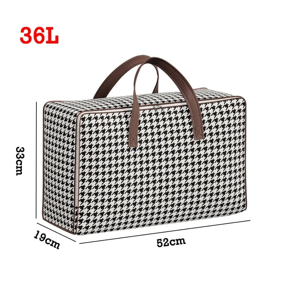 BowLift | Durable Large Capacity Houndstooth Storage Suitcase