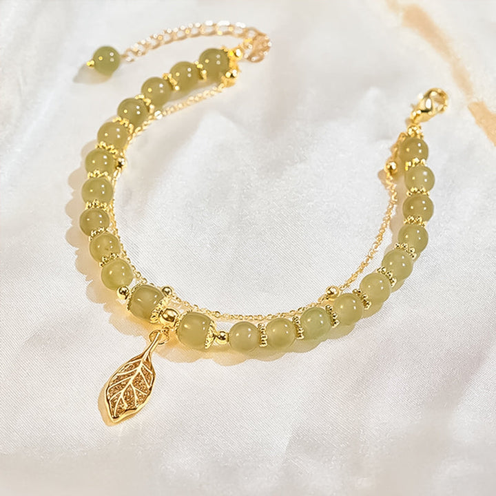 BowLift | Hetian Jade Leaf Gold Bracelet