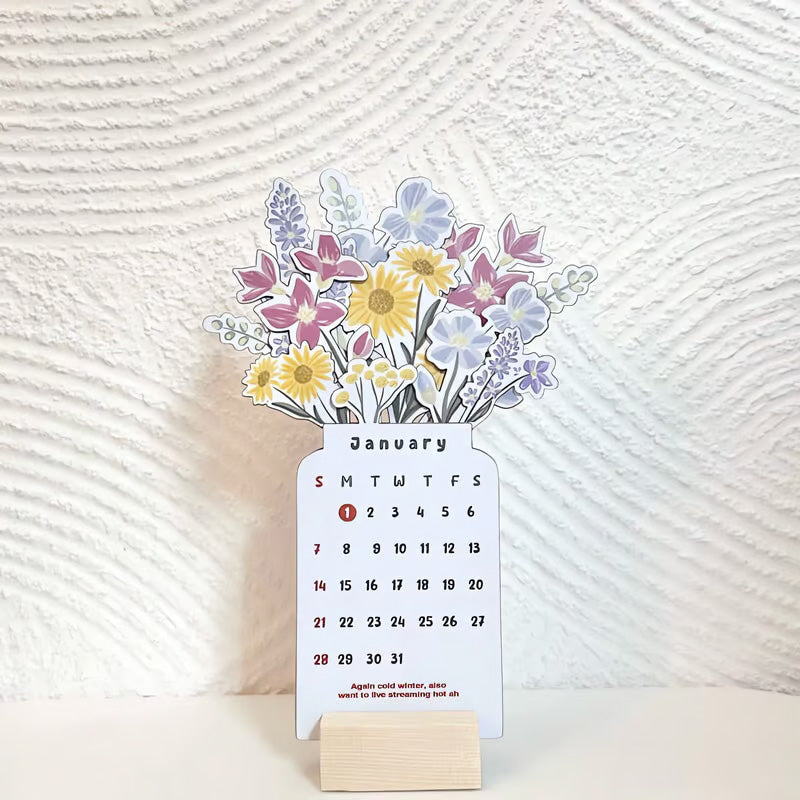 BowLift | 2025 Bloomy Flowers Desk Calendar