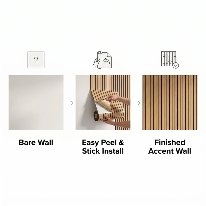 BowLift | WoodLook Wall Panels – Self-Adhesive 3D PVC Wall Covering for Quick Living Effect