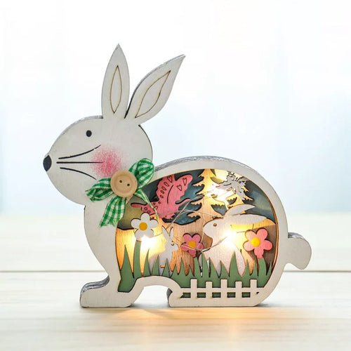 Wooden Easter Decoration with LED Light | Bowlift