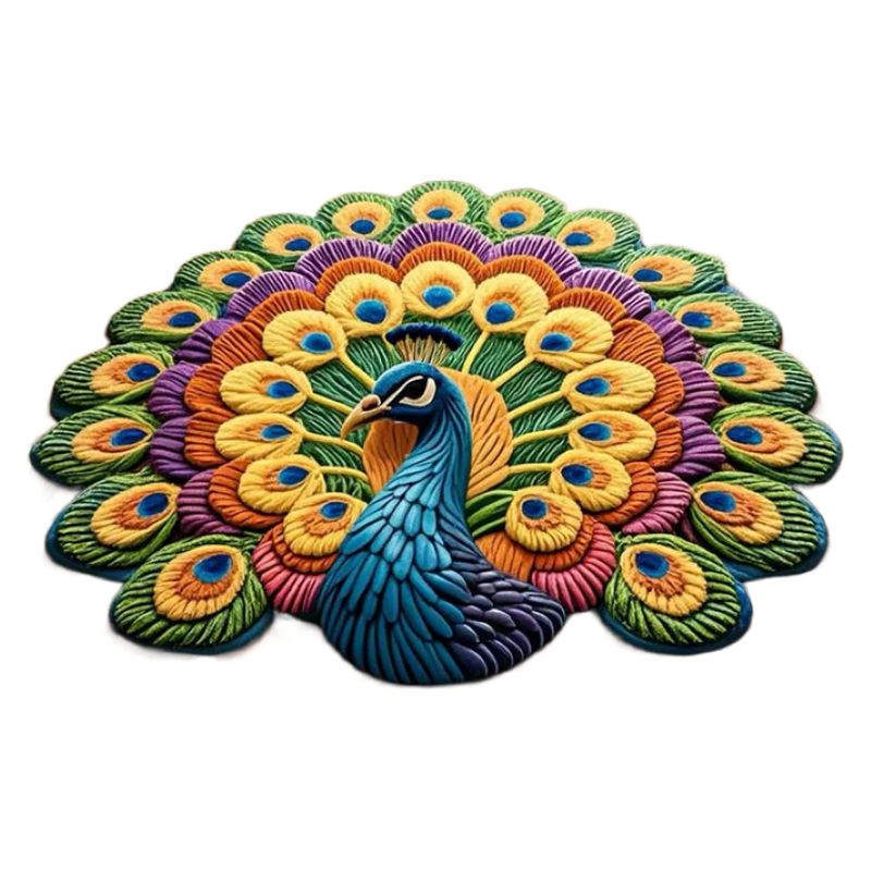 BowLift |  Quick-drying non-slip peacock floor mat