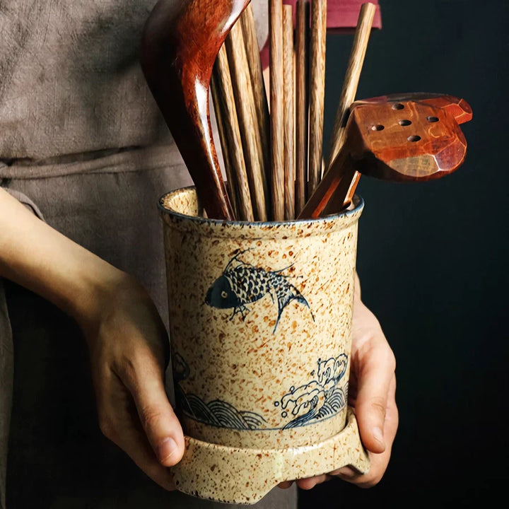 BowLift | Elegant Ceramic Chopstick Storage Holder for Kitchen Organization