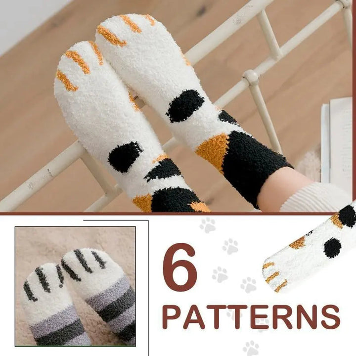 BowLift | Cozy Cat Paw Socks – Plush Fleece Ankle Socks with Elastic Fit