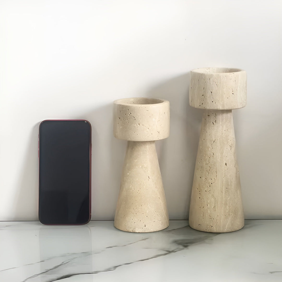 MarBowlifte candle holder made of natural stone – Elegant & Decorative | Polished for taBowlifte, wedding and living space | Bowlift
