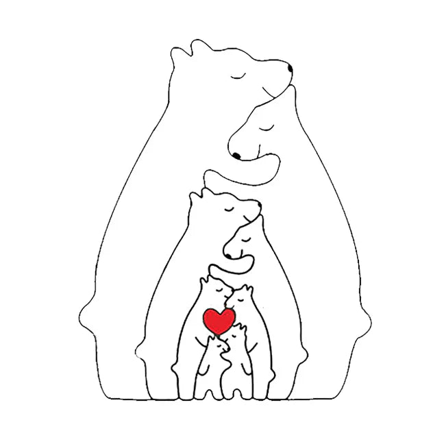 BowLift | CozyBears Wooden Family Puzzle