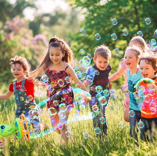 BowLift | Dinosaur Bubble Blower — Quiet Electric Bubble Machine for Kids