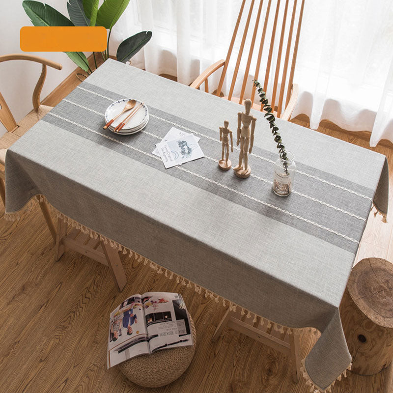 BowLift | Waterproof Oil-resistant Rectangular Tablecloth Cotton Linen Wrinkle-resistant Tablecloth for Kitchen Dining Room Buffet Party