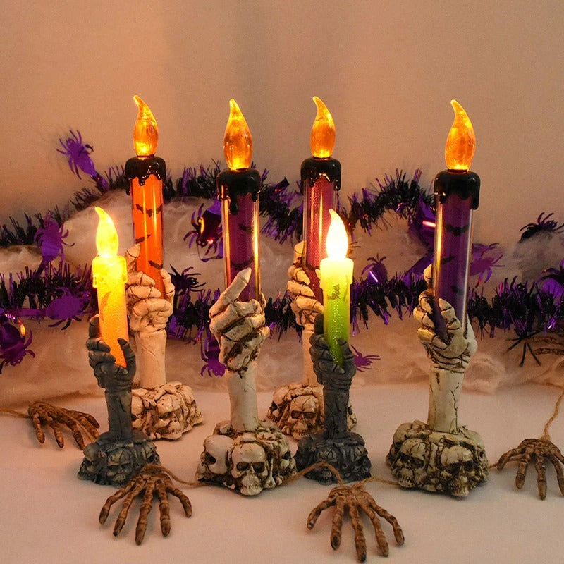 BowLift | Halloween Ghost Hand Electronic Skeleton Candle Halloween Party Bar Props Decoration Glitter Lamp