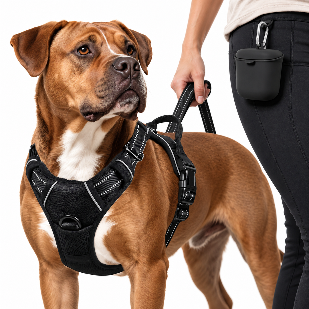 Reflective Padded No-Pull Dog Harness and Heavy-Duty Rope Leash Set Bowlift