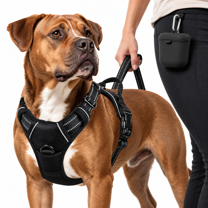 Reflective Padded No-Pull Dog Harness and Heavy-Duty Rope Leash Set Bowlift