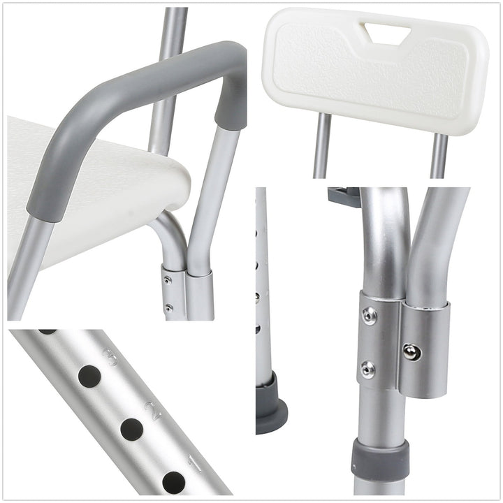 Shower stool height adjustable bath stool with backrest | Bowlift