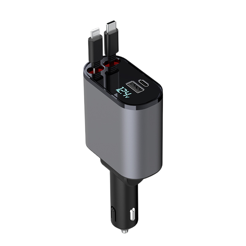 4-in-1 Car Charger with Retractable Cable | Bowlift