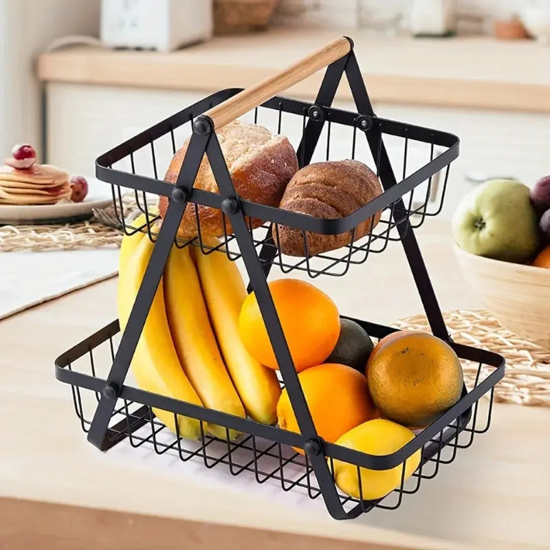 Storage basket with carrying handle & bead decoration | Bowlift