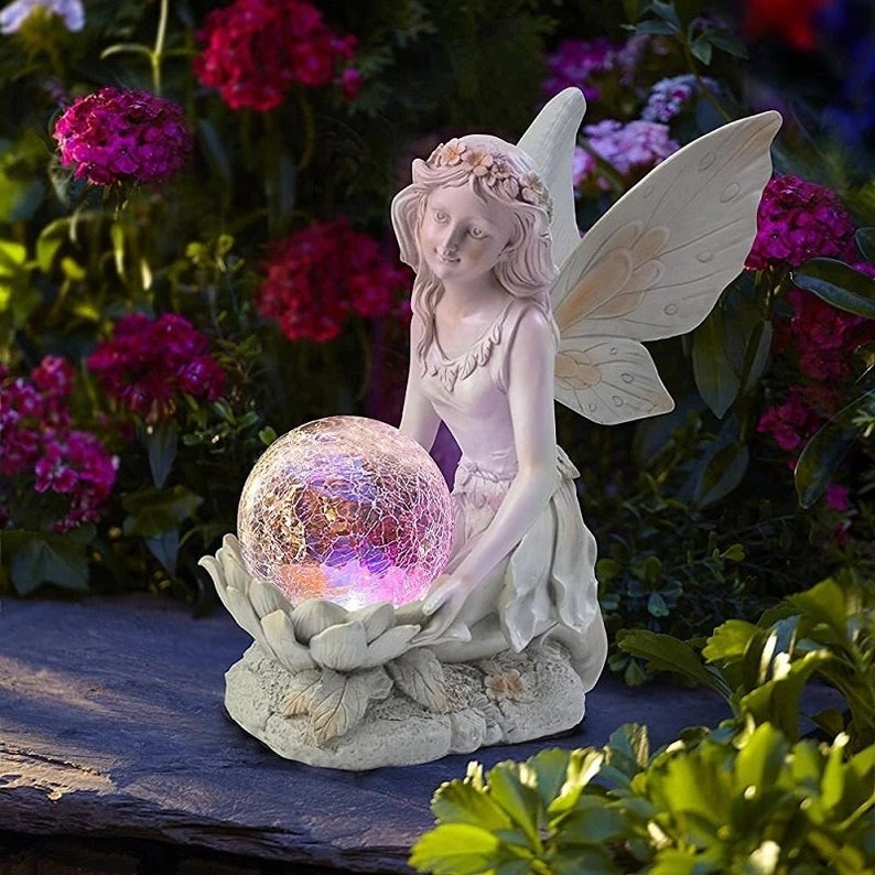 BowLift | Home garden solar energy decoration Fairy Statue