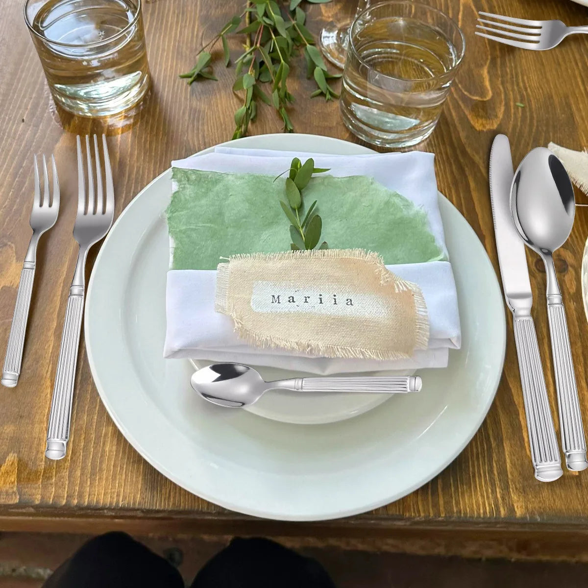 BowLift | Gold Roman Column Style Cutlery Set - Stainless Steel Flatware Set