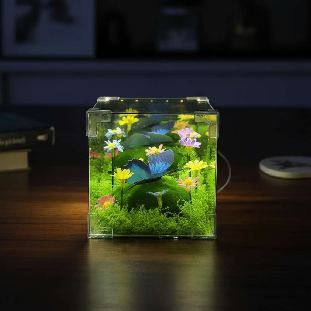 BowLift | LED Butterfly Garden Cube Night Light Decor