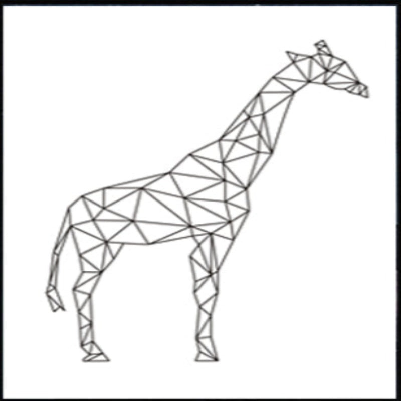 Minimalist Giraffe Geometric - Canvas Wall Art Painting | Bowlift