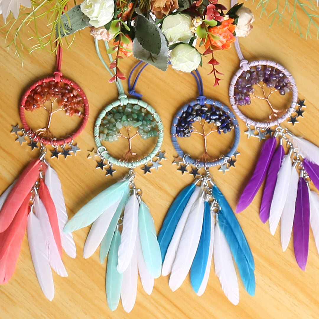BowLift | Tree of Life Gemstone Dreamcatcher Hanging Jewelry