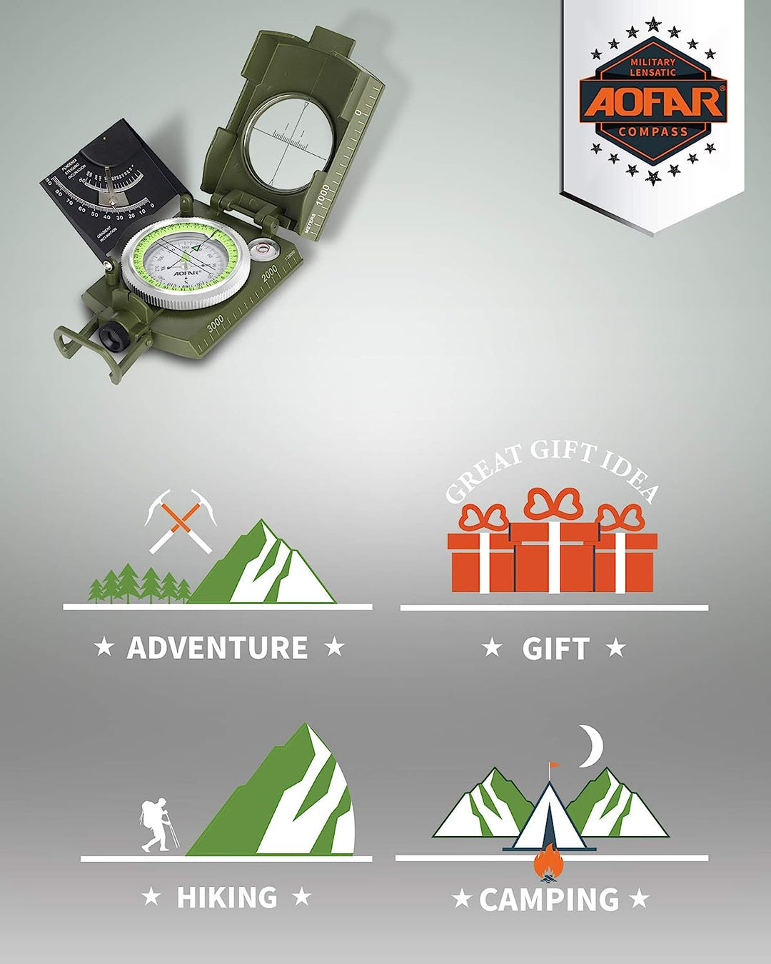 BowLift | Multifunctional Military Aiming Navigation Compass Compass