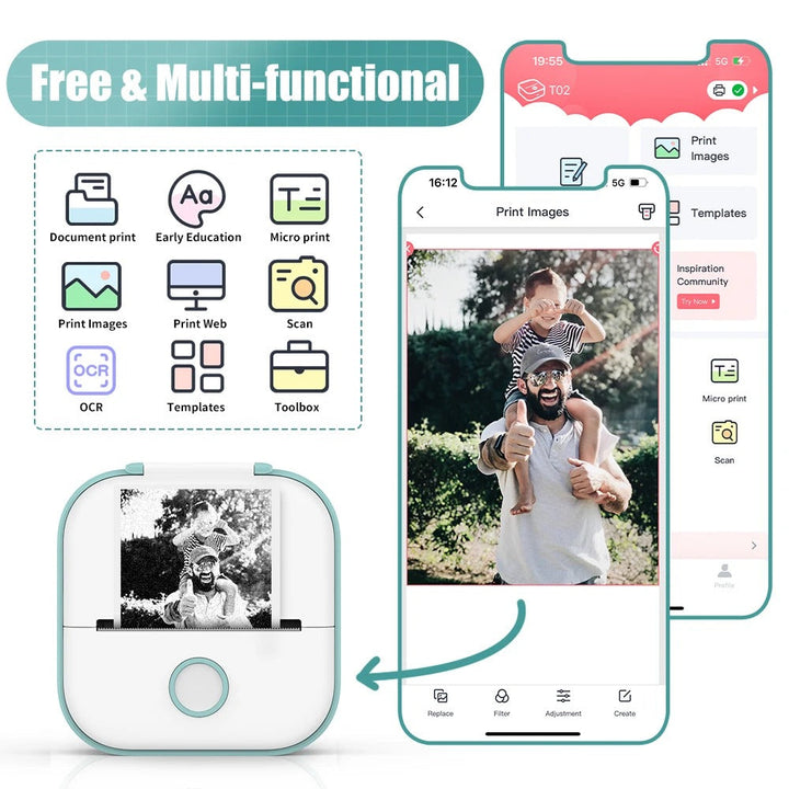 PocketPrint Mini – Portable Thermal Photo Printer without Ink | Bowlift