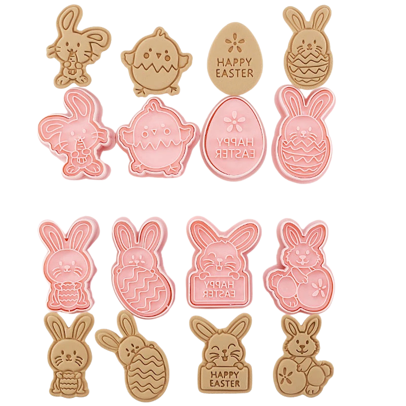 8pcs 3D Cartoon Cookie Cutters Pressable Biscuit Mold Cookie Stamp Set | Bowlift